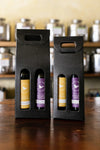 Traditional Olive oil and Vinegar Black Linen Gift Set