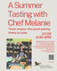 JULY Tasting with Chef Melanie